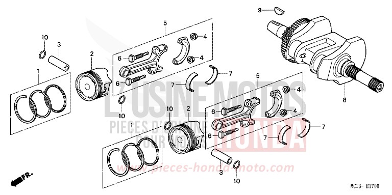 VILEBREQUIN/PISTON de SILVER WING FORCE SILVER METALLIC (NH411) de 2003